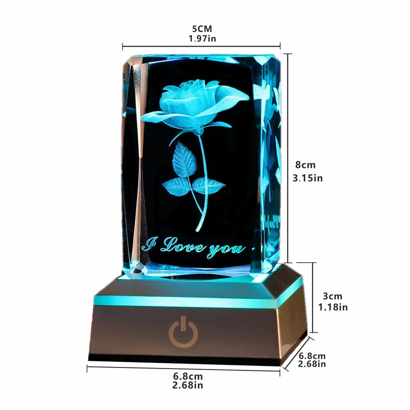3D Rose LED Night Light – Romantic Home Decor Gift