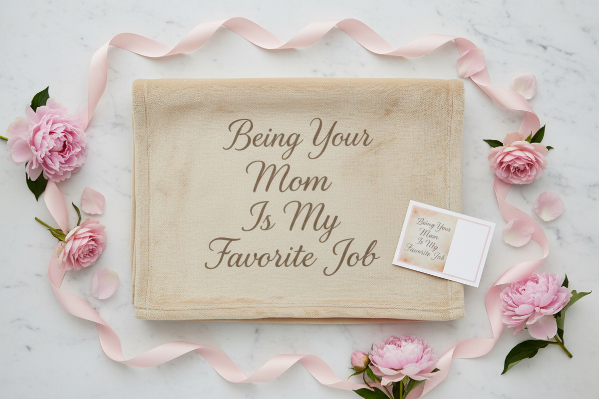 Blanket flat lay gift presentation on marble