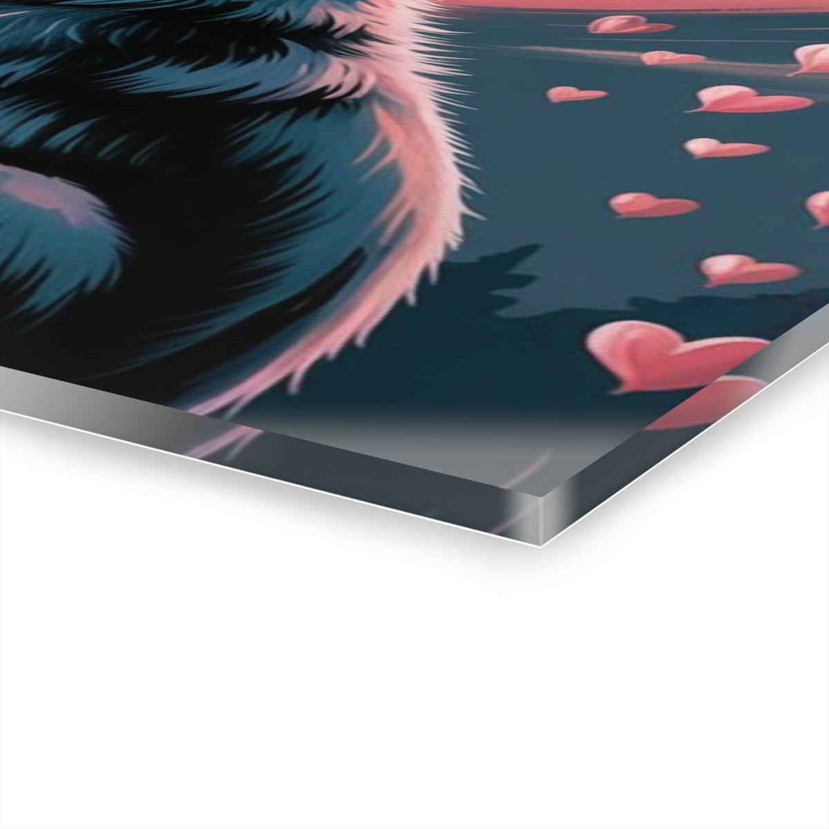 Wolf Heart Moon Acrylic Wall Art – Premium Crystal Print