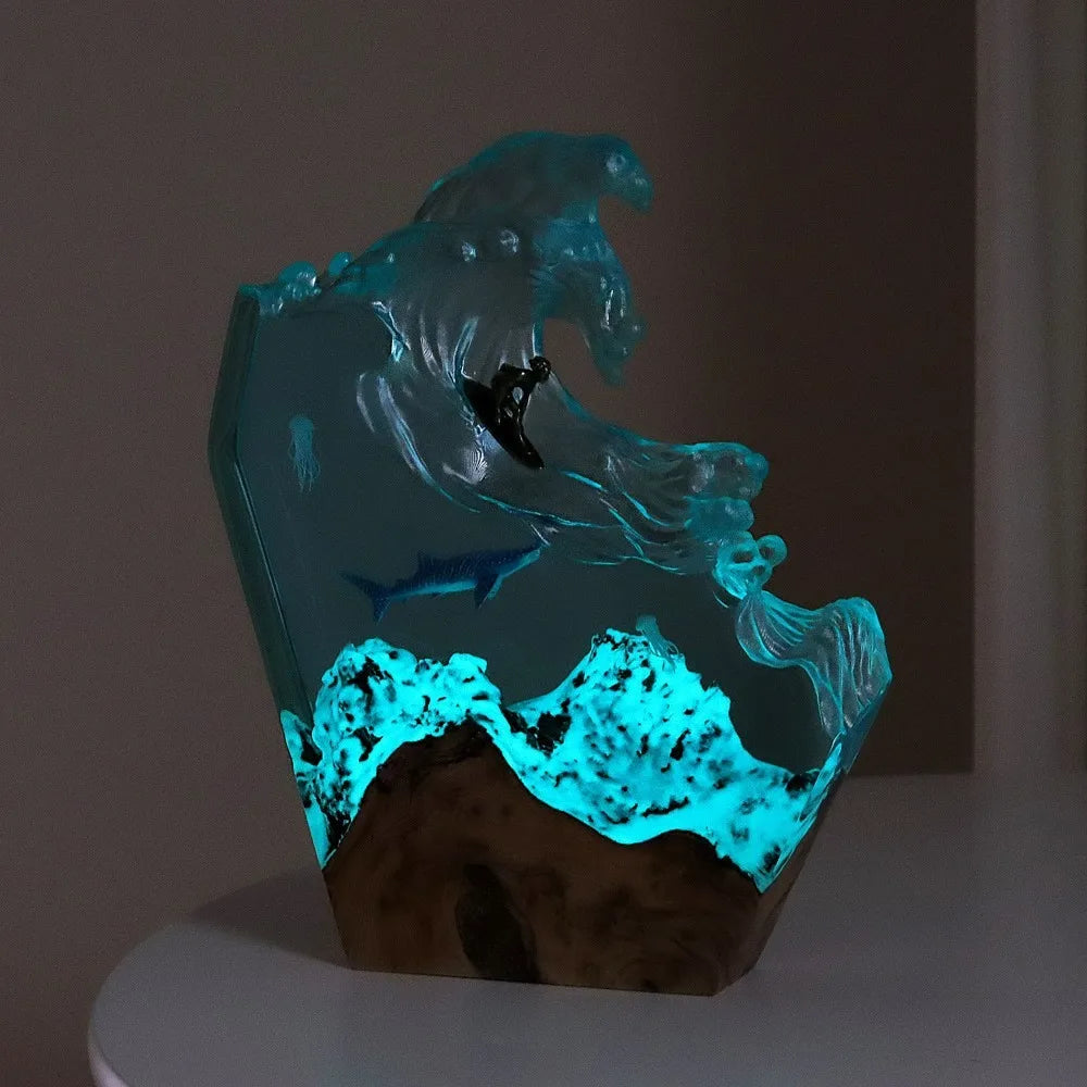 Deep Sea Resin Night Light 🌊 Diver & Ocean Desk Lamp