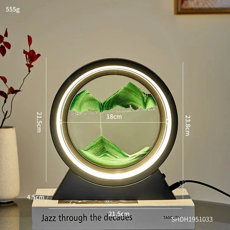 Moving Sand Art Table Lamp ✨ 3D Sandscape Night Light