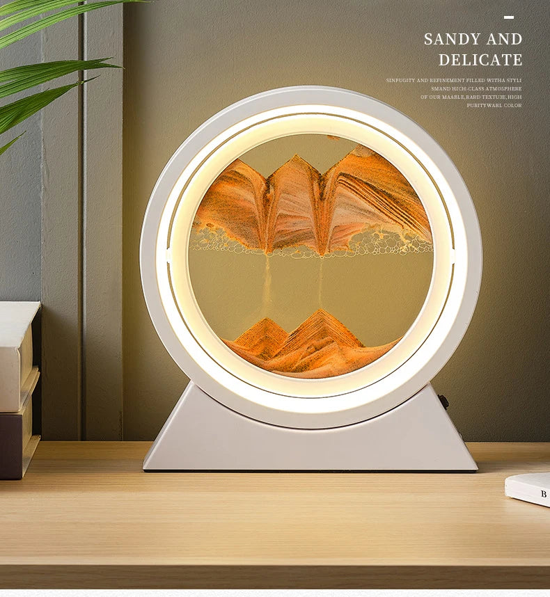 Moving Sand Art Table Lamp ✨ 3D Sandscape Night Light