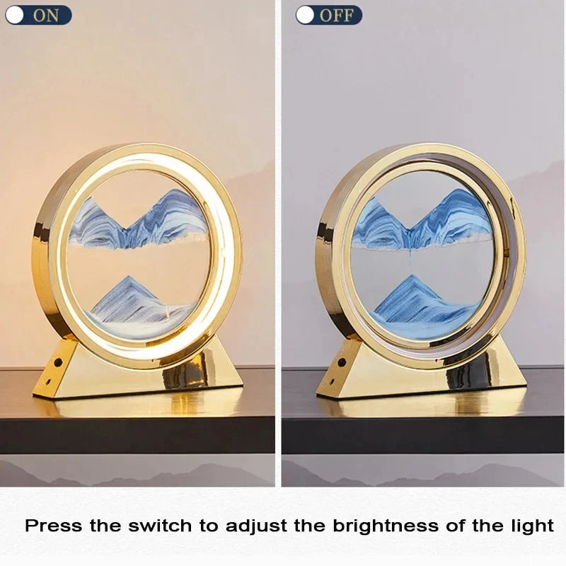 Moving Sand Art Table Lamp ✨ 3D Sandscape Night Light