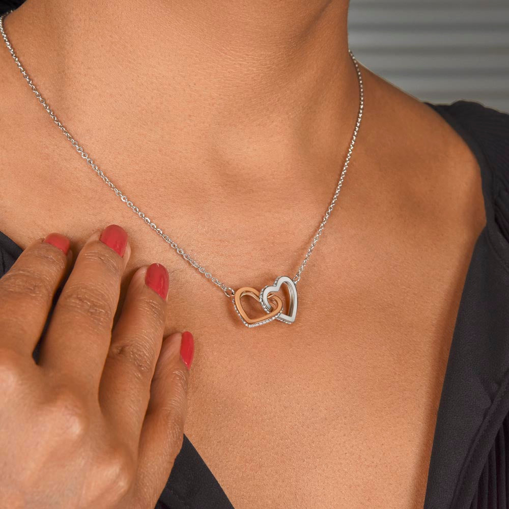 Bridesmaid heart to heart necklace