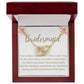 Bridesmaid Heart to Heart Necklace – Wedding Gift with CZ Crystals
