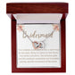 Bridesmaid Heart to Heart Necklace – Wedding Gift with CZ Crystals