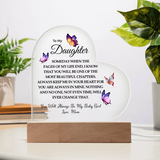 To My Daughter | Printed Heart Acrylic Plaque