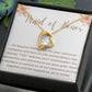 Maid of Honor Crystal Heart Necklace – Wedding Day Gift with CZ Stone