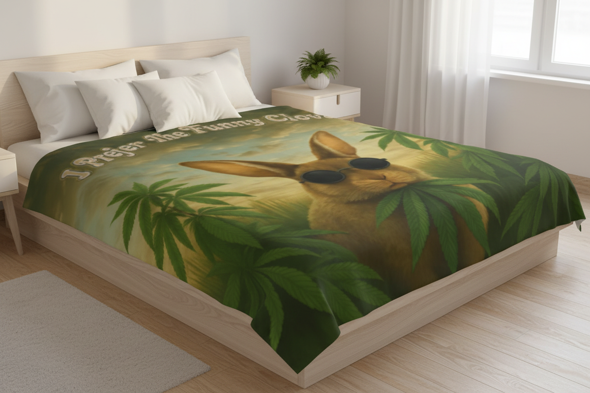 Peter the Funny Clown Blanket – Full Spread on Made Bed