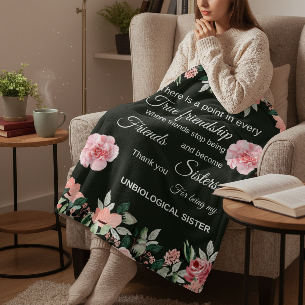 True Friends 30x40 lap throw in cozy reading nook